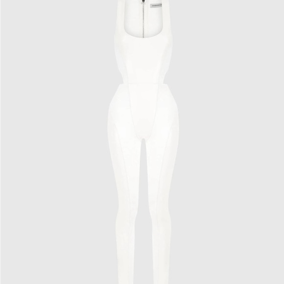 Maniere de Voir Vegan Leather Jumpsuit - Picture 2 of 11